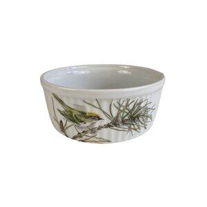 Vintage 1976 Enesco Fine China Song Bird Round Casserole Souffle‎ Dish